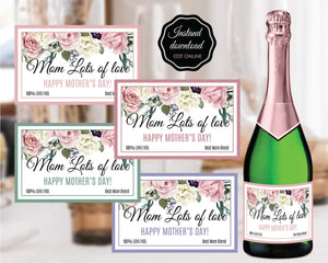 Mother day Champagne Labels