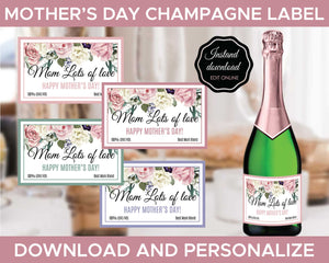 Mothers Day Champagne Labels