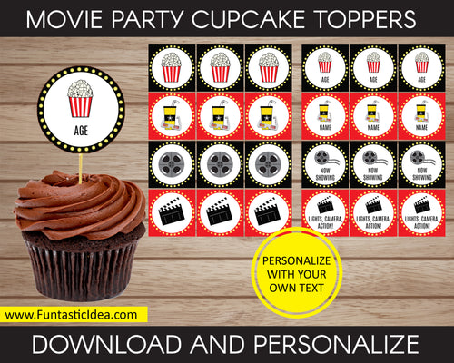 Movie Party Cupcake Toppers