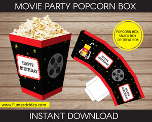 Movie Party Popcorn Box