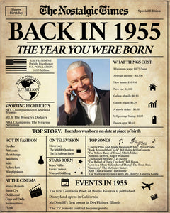 Back in 1955 Newspaper Poster Sign | Fully Editable