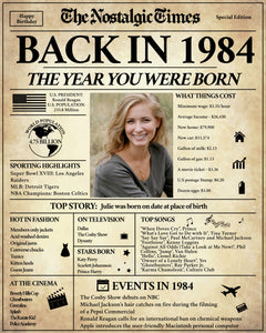 Back in 1984 Newspaper Poster Sign | Fully Editable