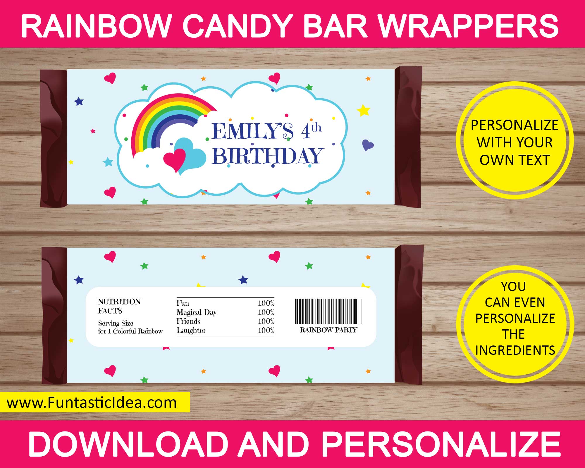 Rainbow Candy Bar Wrapper | Uniquely Designed & Easily Personalized – Funtastic Idea rainbow-candy-bar-wrapper-uniquely-designed-easily-personalized-funtastic-idea