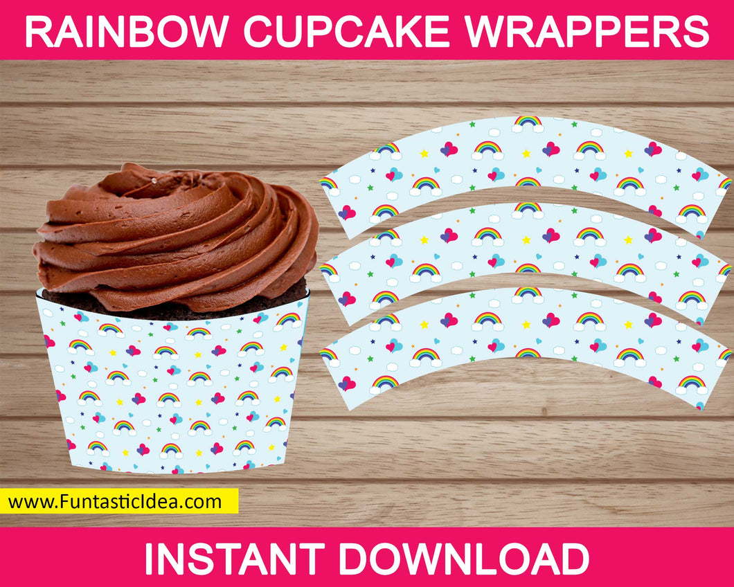 Rainbow Party Cupcake Wrappers