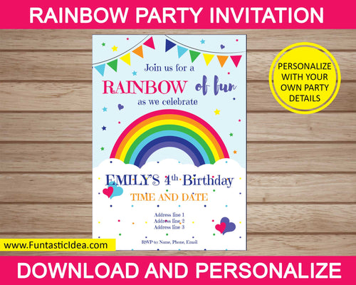 Rainbow Party Invitation