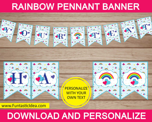 Rainbow Party Pennant Banner