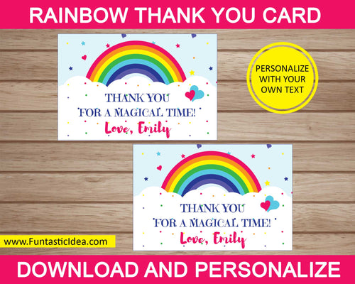 Rainbow Party Thank You Card