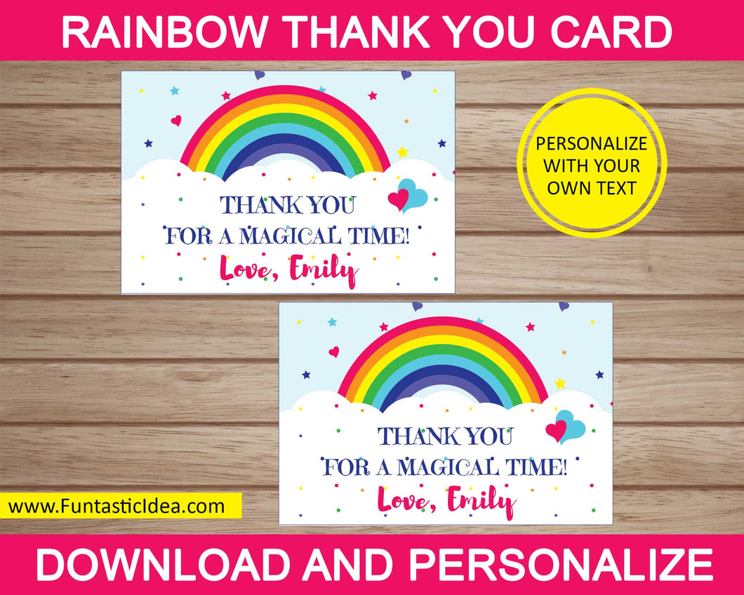 Rainbow Party Thank You Card