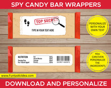 Load image into Gallery viewer, Spy Party Candy Bar Wrappers
