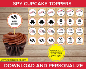 Spy Party Cupcake Toppers