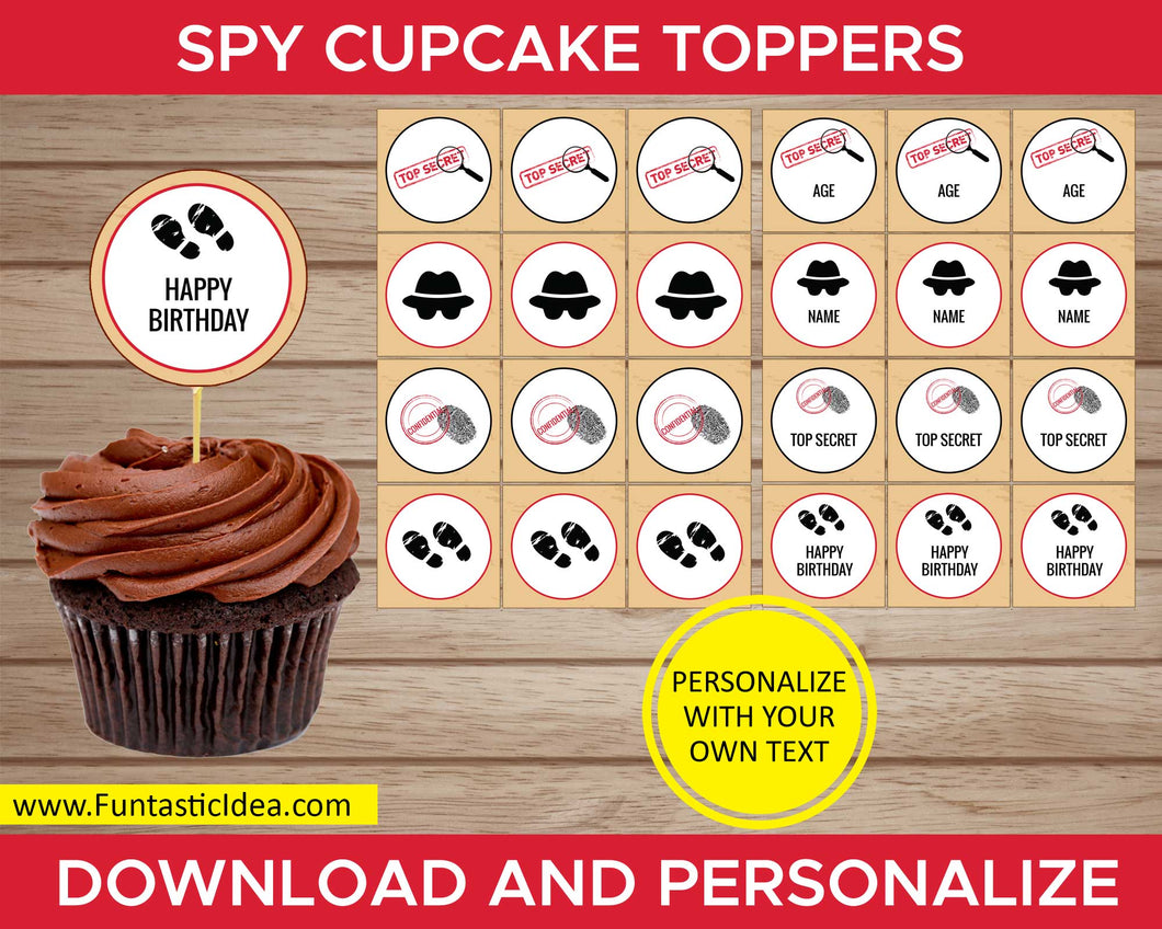 Spy Party Cupcake Toppers