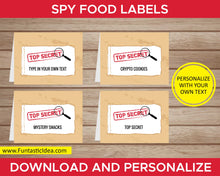 Load image into Gallery viewer, Spy Party Food Labels