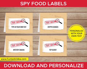 Spy Party Food Labels