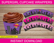 Load image into Gallery viewer, Supergirl Party Cupcake Wrappers