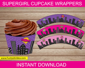 Supergirl Party Cupcake Wrappers