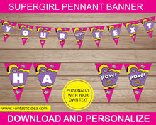 Load image into Gallery viewer, Supergirl Party Pennant Banner