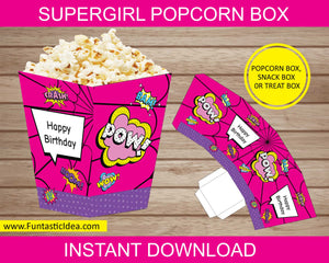 Supergirl Party Popcorn Box