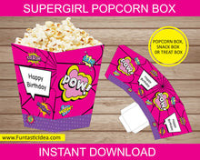 Load image into Gallery viewer, Supergirl Party Popcorn Box