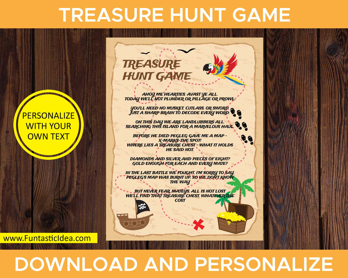 Treasure Hunt Party Game | Treasure Hunt Game Instructions & Clues ...