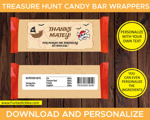 Treasure Hunt Party Candy Bar Wrappers