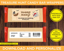Load image into Gallery viewer, Treasure Hunt Party Candy Bar Wrappers