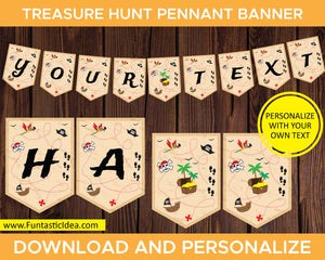Treasure Hunt Party Pennant Banner