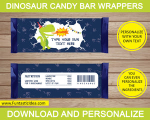 Dinosaur Party Candy Bar Wrappers