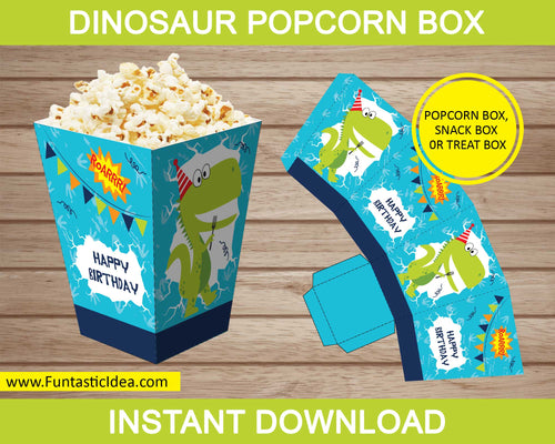 Dinosaur Party Popcorn Box