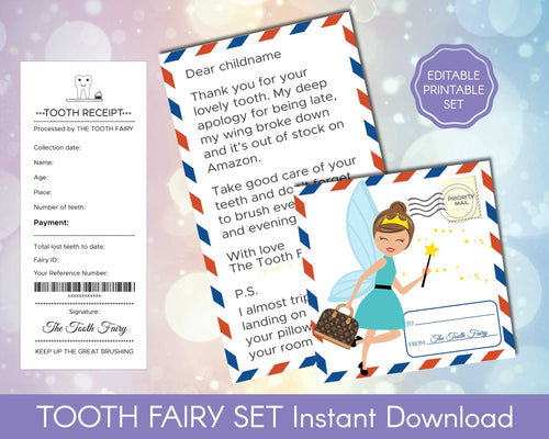 Tooth Fairy Kit | Tooth Fairy Letter | Tooth Fairy Receipt