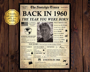 Back in 1960 Newspaper Poster | Fully Editable