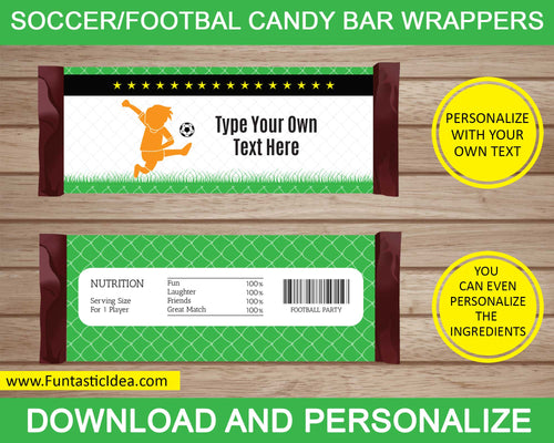 Soccer Party Candy Bar Wrappers