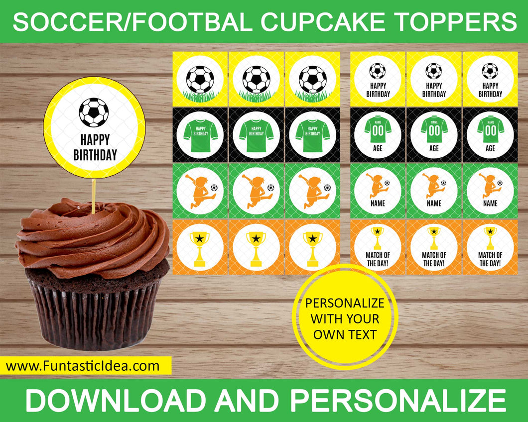 Soccer Party Cupcake Toppers