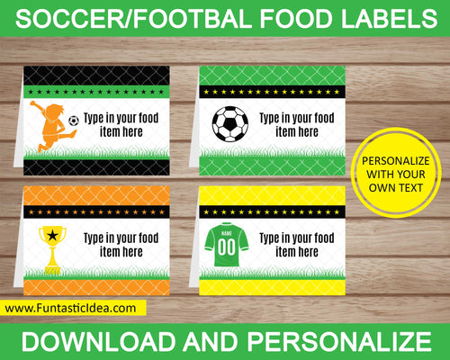 Soccer Party Food Labels