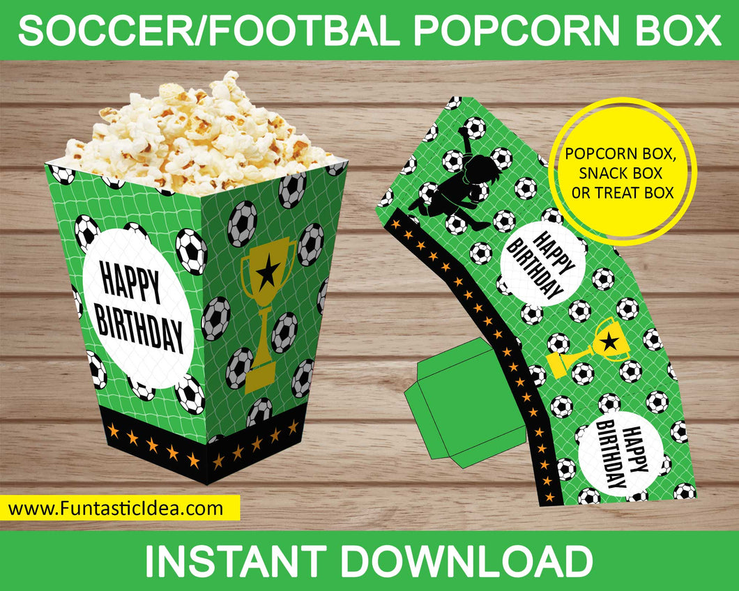 Soccer Party Popcorn Box