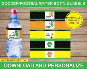 Soccer Party Water Bottle Labels
