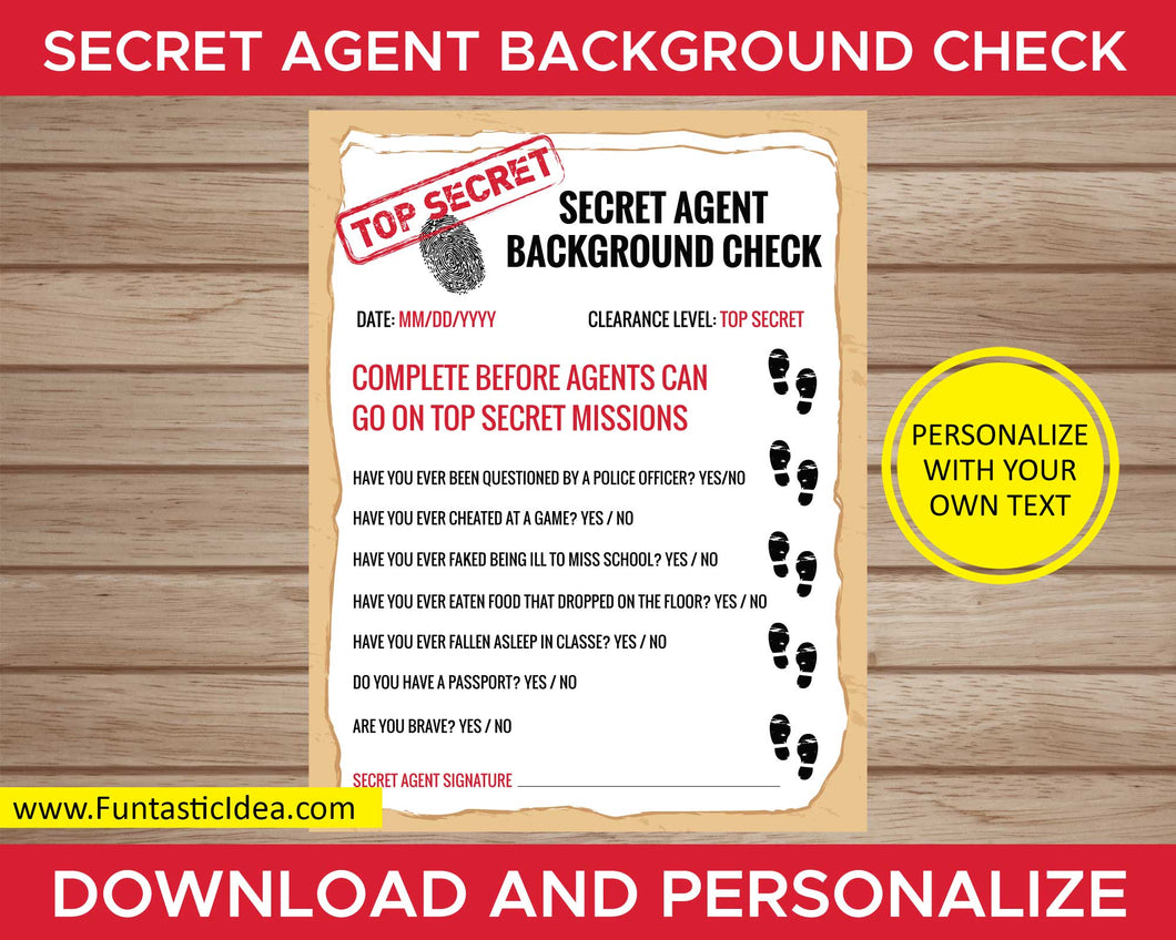 Spy Party Secret Agent Background Check