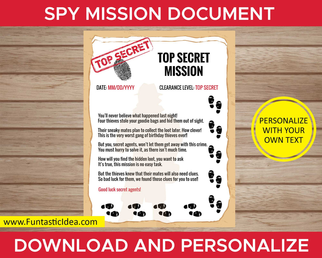 Spy Party Mission Document Written in Rhymes