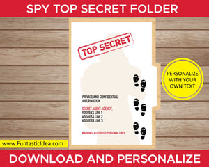 Spy Party Invitation Folder