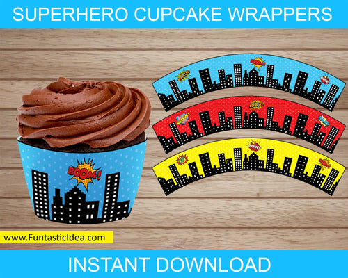 Superhero Party Cupcake Wrappers