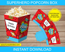 Load image into Gallery viewer, Superhero Party Popcorn Box