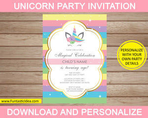 Unicorn Party Invitation