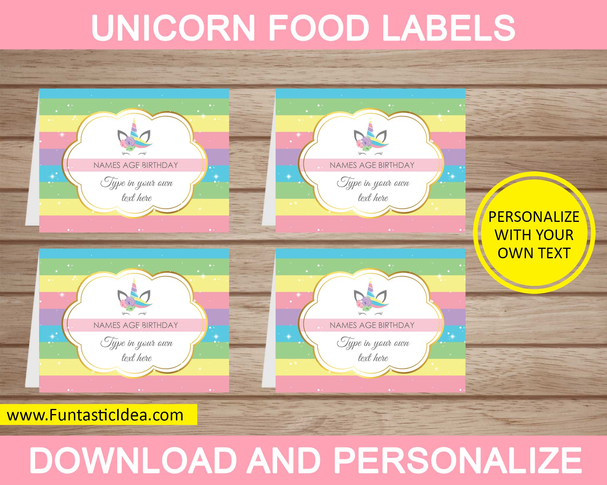 unicorn-food-labels-uniquely-designed-easily-personalized-funtastic-idea for Free Printable Food Labels For Party Unicorn Food Labels| Uniquely Designed & Easily Personalized – Funtastic Idea for Free Printable Food Labels For Party